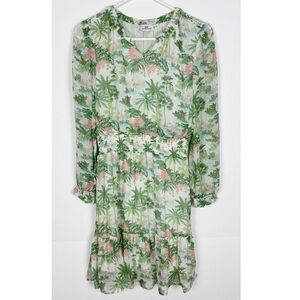 Vineyard Vines Dress Girls Size Large 14 Smocked Waist Ruffle Hem Long Sleeve